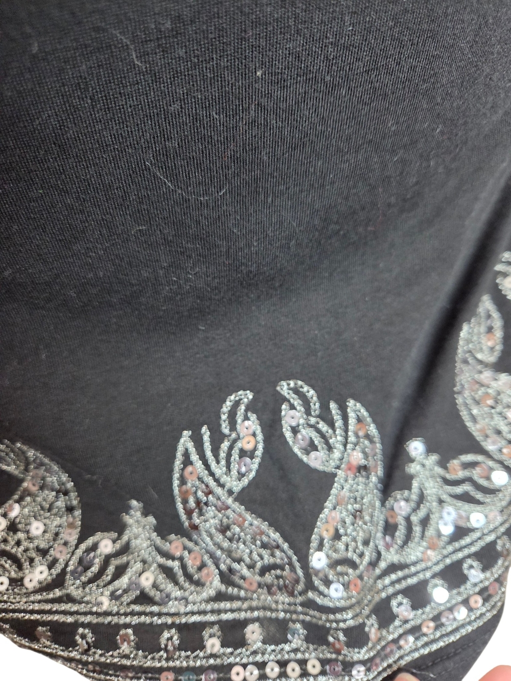 INC International Concepts Black Embroidered Tunic Top | Medium | Metallic V-Nec - Picture 9 of 16